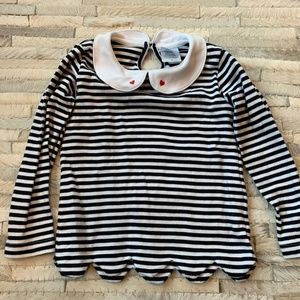 Bella Bliss Missy Pima Blouse with Heart Embroidery